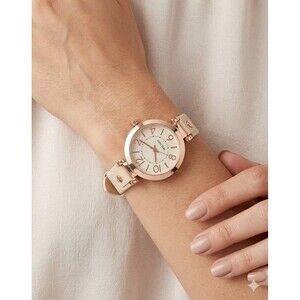 Nine West Women’s Blush Pink Strap Watch Rose Gold Tone in Box New Battery